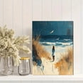 thumbnail image 2 of Qisvanset 12x16 Inch Framed Canvas Wall Art Joshua Verse Blue Coastal Beachy Faith Apartment Home Wall Decor, 2 of 8