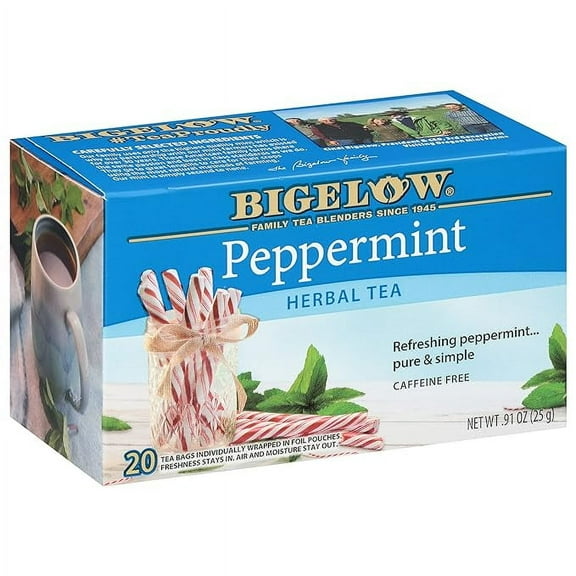 Bigelow Peppermint Caffeine Free Herbal Tea, 20 ct