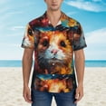 thumbnail image 2 of Pofeuu Oil Painting Colorful Hamster Print Hawaiian Shirt for Men Sleeves Casual Button Down Summer Beach Dress Shirts T-Shirts,Small, 2 of 7
