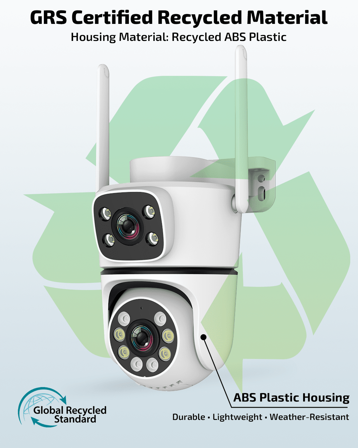 OHWOAI 5MP Dual Lens Wireless Security Camera Outdoor, 360° PTZ WiFi Surveillance Cam with Color Night Vision