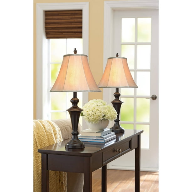 Gardens Traditional Bronze Table Lamps, Table And Lamp Set