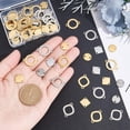 thumbnail image 4 of 80Pcs 8 Styles 201 Stainless Steel Connector Charms Rhombus & Flat Round & Ring Mixed Shapes Golden & Stainless Steel Color 10~19x10~14.5x0.7~1mm Hole: 1.4~1.6mm 10pcs/style, 4 of 6