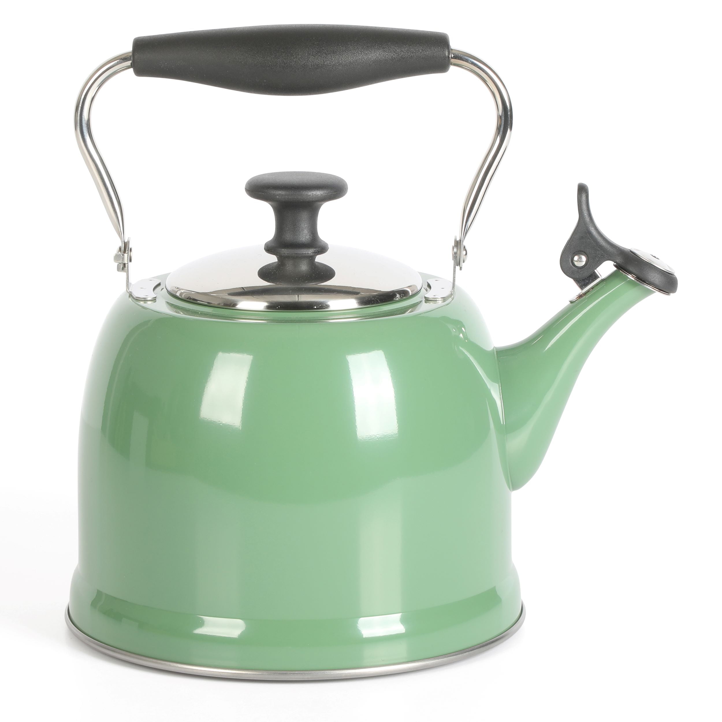 Martha Stewart Induction Stovetop Kettle with Lid, Stainless Steel, Sage