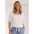 thumbnail image 5 of Ellos Women's V-Neck Tie-Front Blouse Shirt, 5 of 6