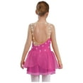 thumbnail image 2 of TSSOE Kids Girls Sequins Mesh Splice Figure Skating Dress Long Sleeves Ballroom Ballet Tutu Skirted Leotard Hot Pink 16, 2 of 5