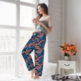 thumbnail image 4 of Uemuo Tropical Leaves Pattern Women's Wide Leg Palazzo Lounge Pants with Pockets Light Weight Loose Comfy Casual Pajama Pants-Large, 4 of 9