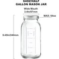 64 OZ Wide Mouth Mason Jars with Lids Airtight Storage Canning Jar