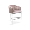 thumbnail image 2 of Chic Home Ivah Counter Stool Velvet Upholstered Chrome Tone Base, Blush, 2 of 5