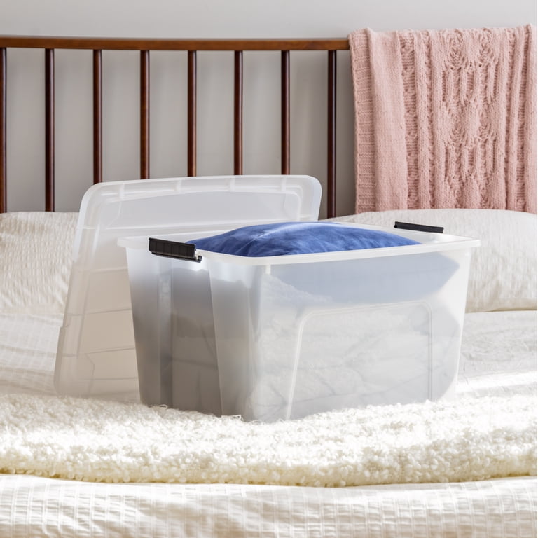 IRIS USA 60 Qt Stack & Pull Storage Box with Buckles photo 2
