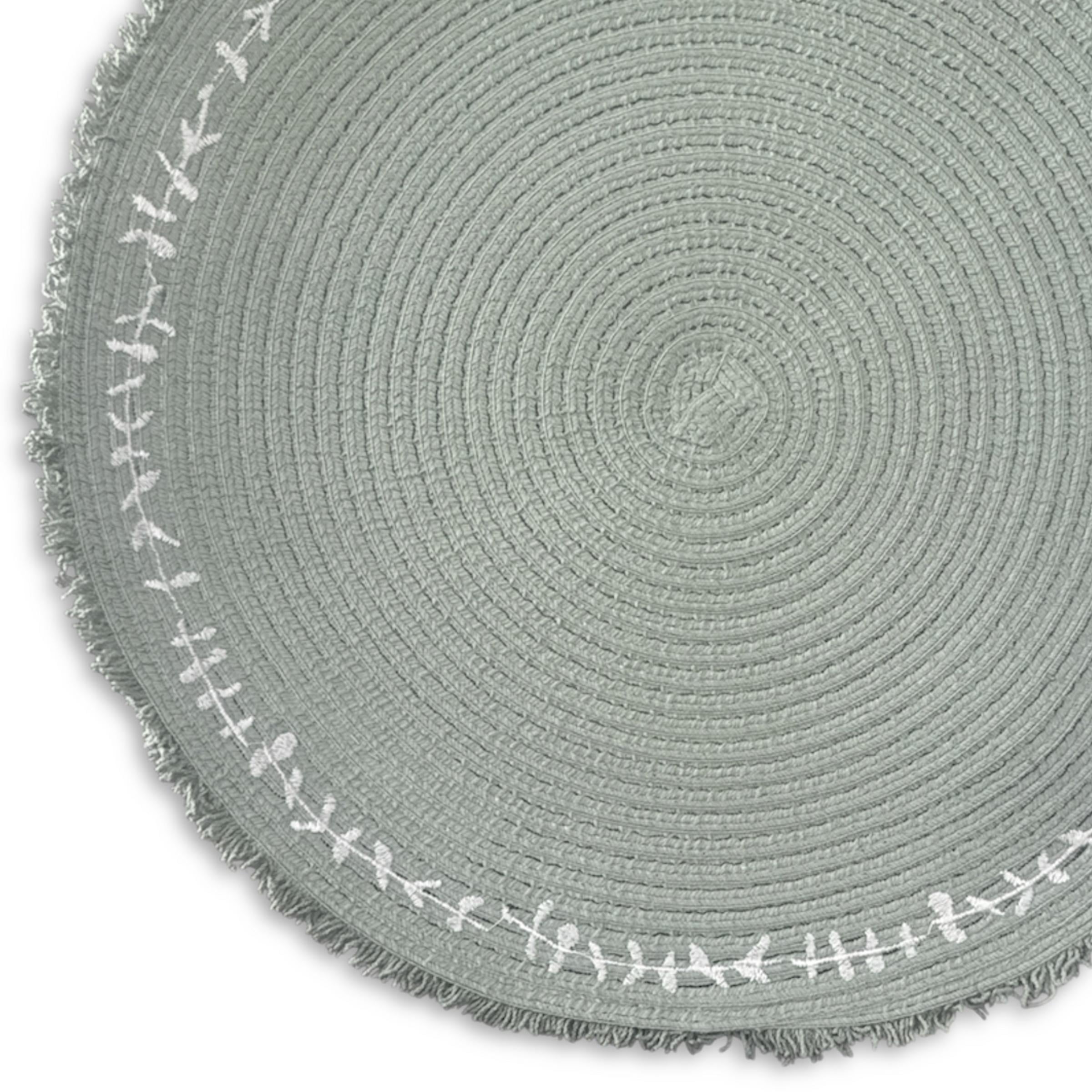 Dainty Home Set of 4 Placemats | Elegant and Durable | 15x15 in Round Woven Non-Slip Washable Place Mats | Tear-Resistant Heat | Resistant Placemats