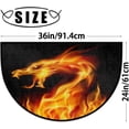 thumbnail image 3 of Fiery Dragon Half Round Door Mat, Abstract Non-Slip Half Circle Area Rug Doormat Washable Half Moon Rug Indoor Entrance Doormat for Kitchen Bedroom Home Decor 24"x36", 3 of 7