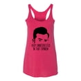 thumbnail image 2 of Wild Bobby, Uninterested in Opinion Schitt's David Quote, Pop Culture, Women Tri-Blend Racerback Tank Top, Shocking Pink, X-Large, 2 of 4