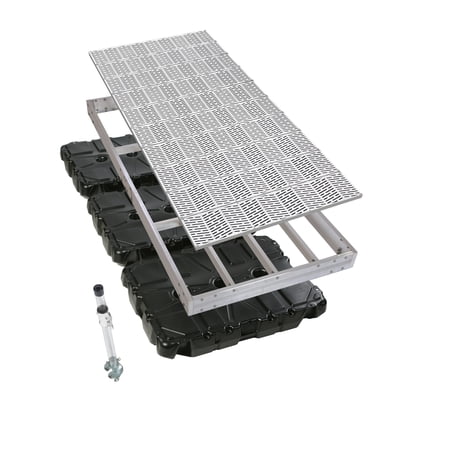 1 Section Aluminum Floating Dock Kit w/ Signature Top - 4'x10'