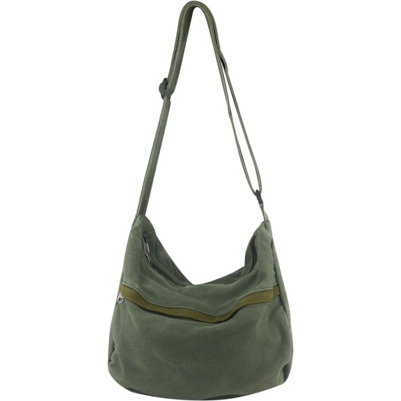 Canvas Casual Messenger Bag Hobo Crossbody Bag Canvas Shouder Tote Handbag for Women and Men