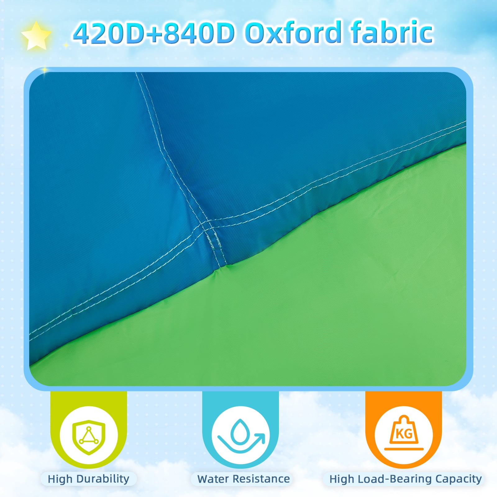 EROMMY Inflatable Water Slide, 6-in-1 Whale Outdoor Bounce House for Kids Aged 3-10 with Water Cannon, Climbing Wall, Basketball Hoop, Soccer Goal, Storage Bag, 480W Blower