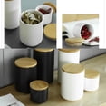 thumbnail image 4 of Matsuzay Tarro de almacenamiento de cerámica para azúcar y especias, no tóxico, a prueba de humedad, conserva la frescura, cocina de té Organizadores de utensilios de cocina negro, 4 of 6