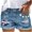 Blue, variant on WREESH Women's Mid Waist Denim Shorts Classic Button & Zipper Style with Pockets, Perfect for Summer Casual Wear Blue