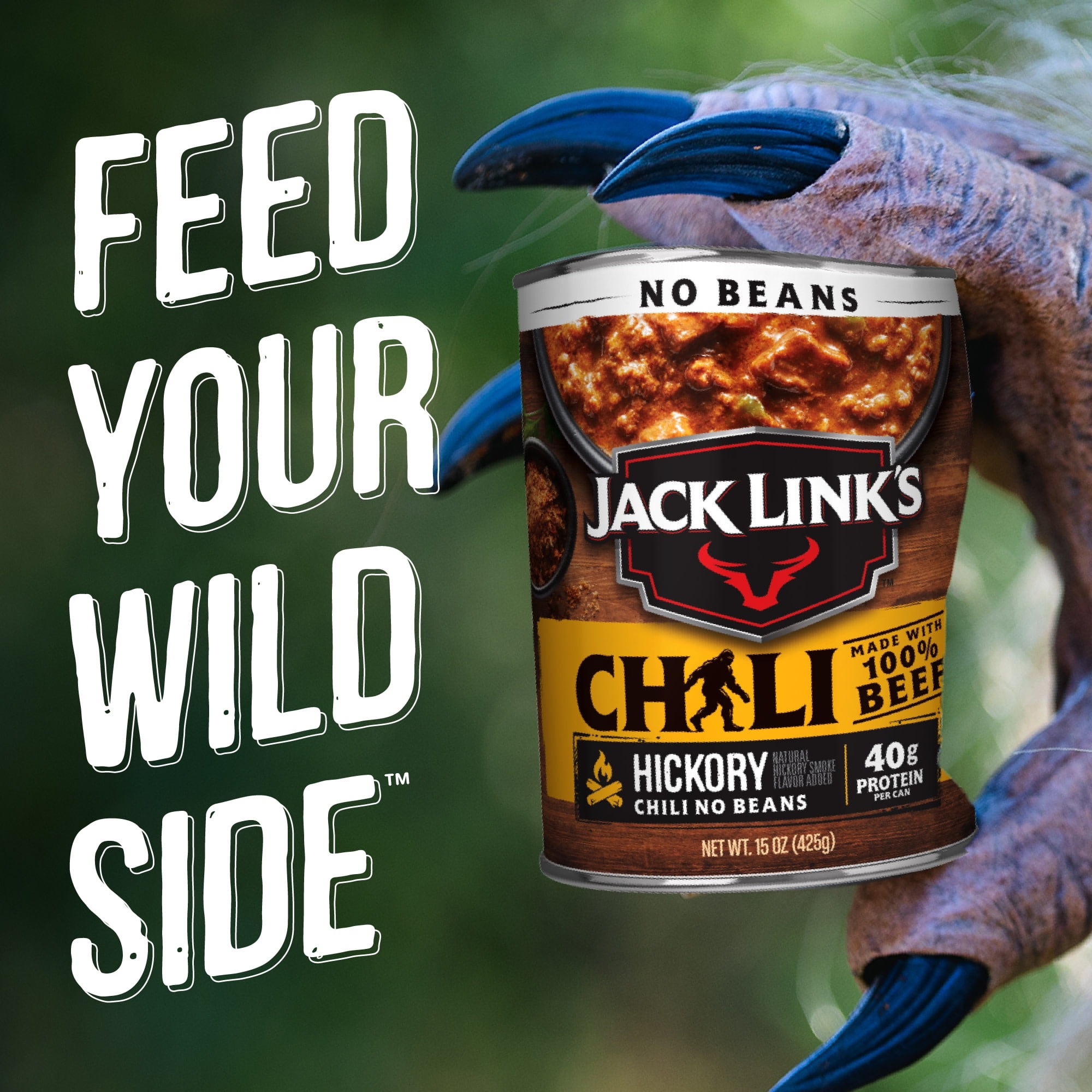 (12 pack) Jack Link's, Chili Hickory Flavored, No Beans, 15oz Can, 36g of Protein, Made with 100% Beef