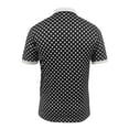 thumbnail image 6 of Outfmvch polo shirts for men Polka Dot Polos Casual Zipper Print Turn Down Shirt Collar womens tops Black, 6 of 7