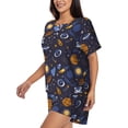 thumbnail image 2 of Fotbe Galaxy Print Pajama Set for Women 2 Piece Loungewear Short Sleeve Tops and Shorts Set Soft Sleepwear-Large, 2 of 7
