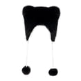 thumbnail image 2 of Gorro de invierno para niños con orejeras, cálido, portátil, adorable, ligero y de felpa. Negro, 2 of 9