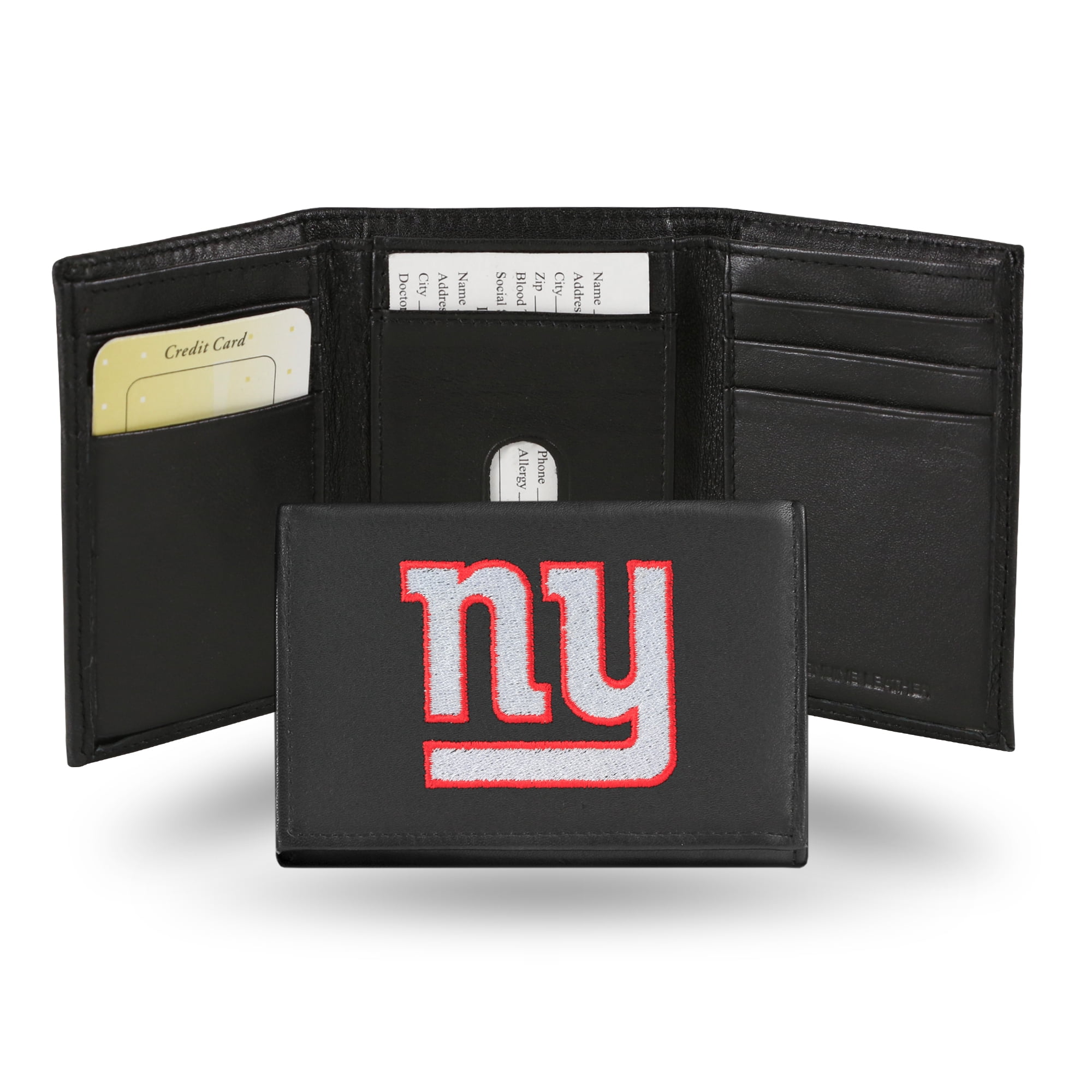 NFL Men's New York Giants Embroidered Trifold Wallet