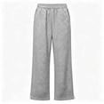 thumbnail image 6 of BRELIL Women's High Waisted Straight Leg Sweatpants with Pockets Casual Loose Lounge Pants Solid Officewear Long Trousers Fashion Outfits, Dark Gray S, 6 of 7