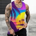 thumbnail image 2 of Mens Summer Surf Beach Tank Top Large Size Casual Breathable Sleeveless Top Loose Print Tank Top Man Shirt XL, 2 of 5