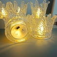 thumbnail image 4 of Aooww Crown Tealight Candle Holders, LED Votive Candle Holders,Clear Glass,IdealHolder for Wedding Centerpieces,Party,Dinner, Christmas Decorations(As Show), 4 of 6