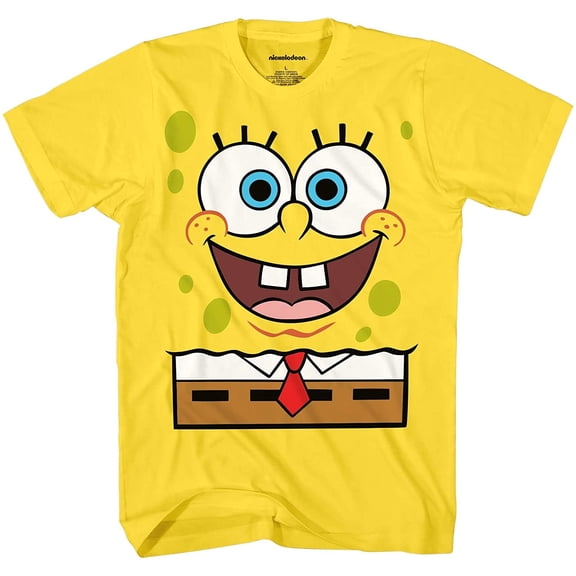 SpongeBob SquarePants Mens Shirt, Graphic SpongeBob T-Shirt Yellow - S