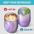 thumbnail image 4 of 12oz Insulated Wine Tumbler with Lid & Straw, Stainless Steel Egg Shape Cup, Liquid & Marble Print, 4 of 5