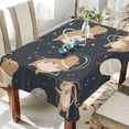 thumbnail image 4 of 60x120 Inch Tablecloth Polyester Square Tablecloth for Home Kitchen Dinner Decor Capybara Astronauts, 4 of 9