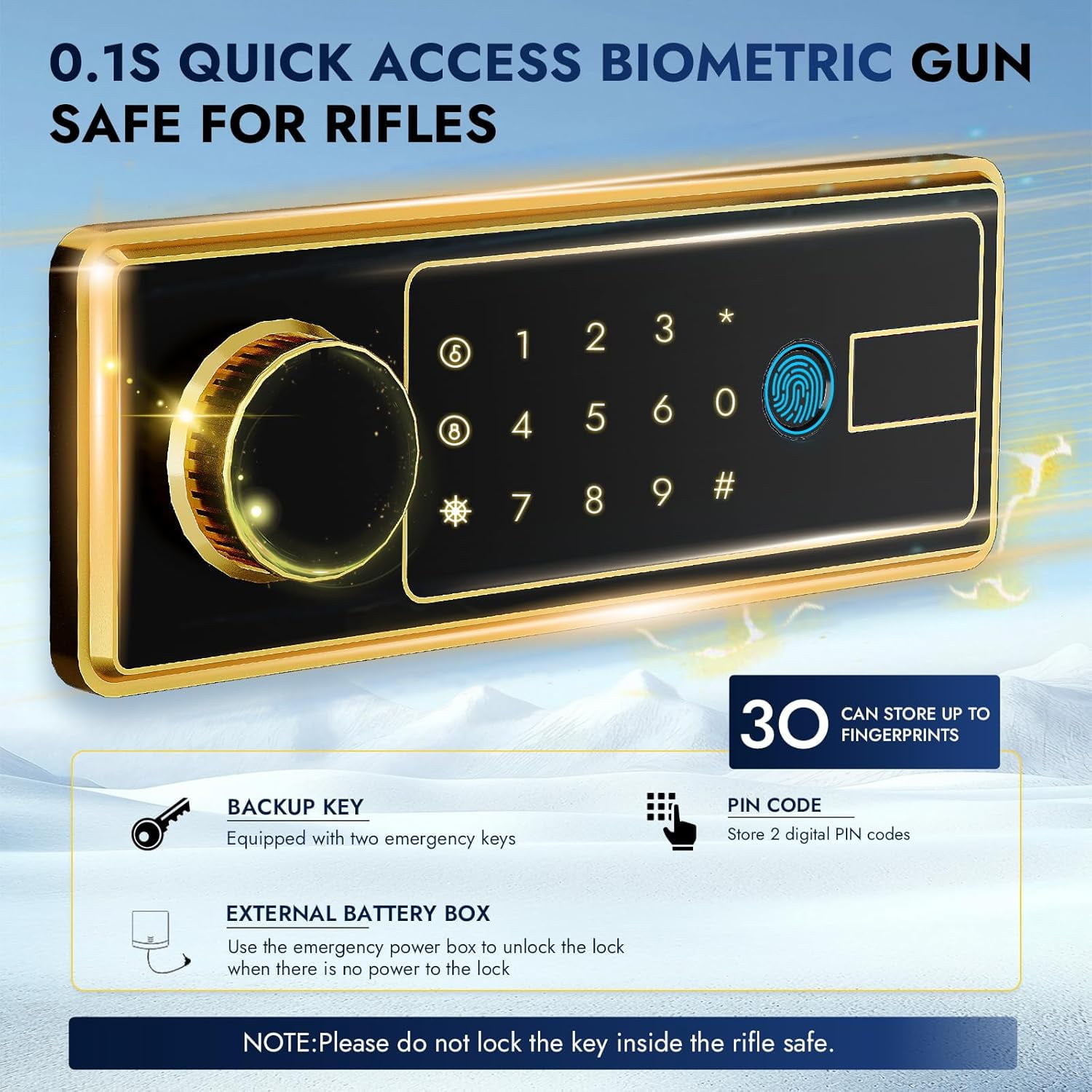 Kaer 10-12 Gun Safe For Rifles And Pistols Biometric Gun Cabinet For Rifles And Shotguns Fingerprint Rifle Safes For Home Clearance Gun Safe Long Gun Locker With Removable Shelf Gun Rack Unassembled
