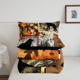 thumbnail image 5 of Manfei Autumn Leaf Plaid Queen Comforter Set,Woodland Wolf Comforter Sets Queen,Orange,Black Reversible,3-Piece,1 Comforter and 2 Pillowcases, 5 of 7