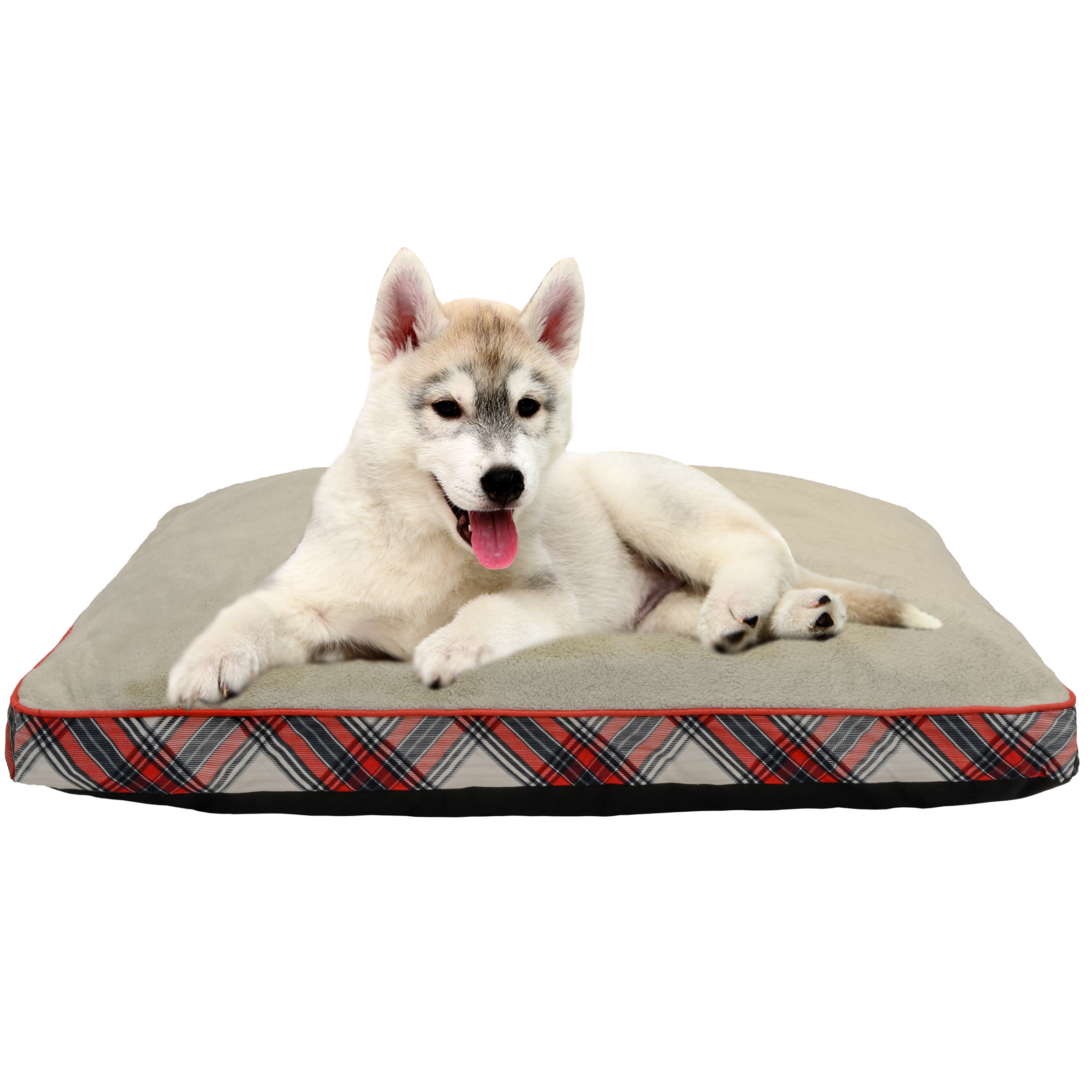 Holiday Time Gusseted Pet Bed, X-Large, 32"x 42", Red/Tan - image 3 of 5