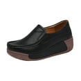 thumbnail image 1 of Zapatos casuales de mujer con plataforma, suela gruesa, suaves y con movimiento para el trabajo, talla 38 negro, 1 of 9