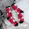 thumbnail image 5 of Hirioo Tulips Flowers Pattern Adult Middle Tube Socks Breathable Sock Non-Pilling,Contrasting Color Design, 5 of 6