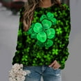 thumbnail image 2 of Pompotops Femmes Manches Longues Chemises Décontractées Vintage St Patrick Impression Sweat-Shirt Col Rond Pull-Over Ample Tops, 2 of 5