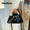 black, variant on Women Pearl Handle Ruched Cloud Mini Crossbody Bag, Soft PU Leather Magnetic Closure Shoulder Handbag, Trendy Clutch Purse for Daily Dating, 4 Colors Available