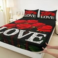 thumbnail image 3 of Castle Fairy Romantic Rose Twin Sheet Sets for Boys Girls,Black Red Bedding, 3 of 7