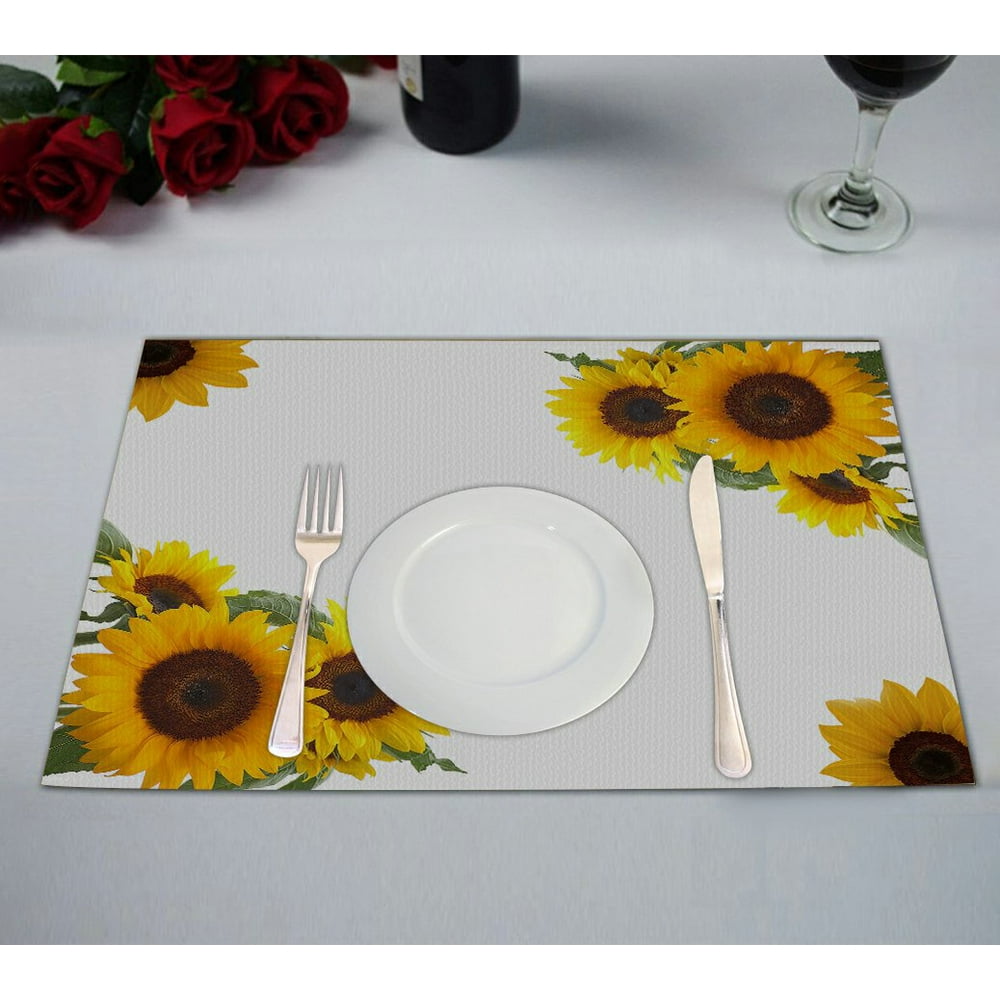 GCKG Sunflowers Placemat 12x18 inches Set of 2