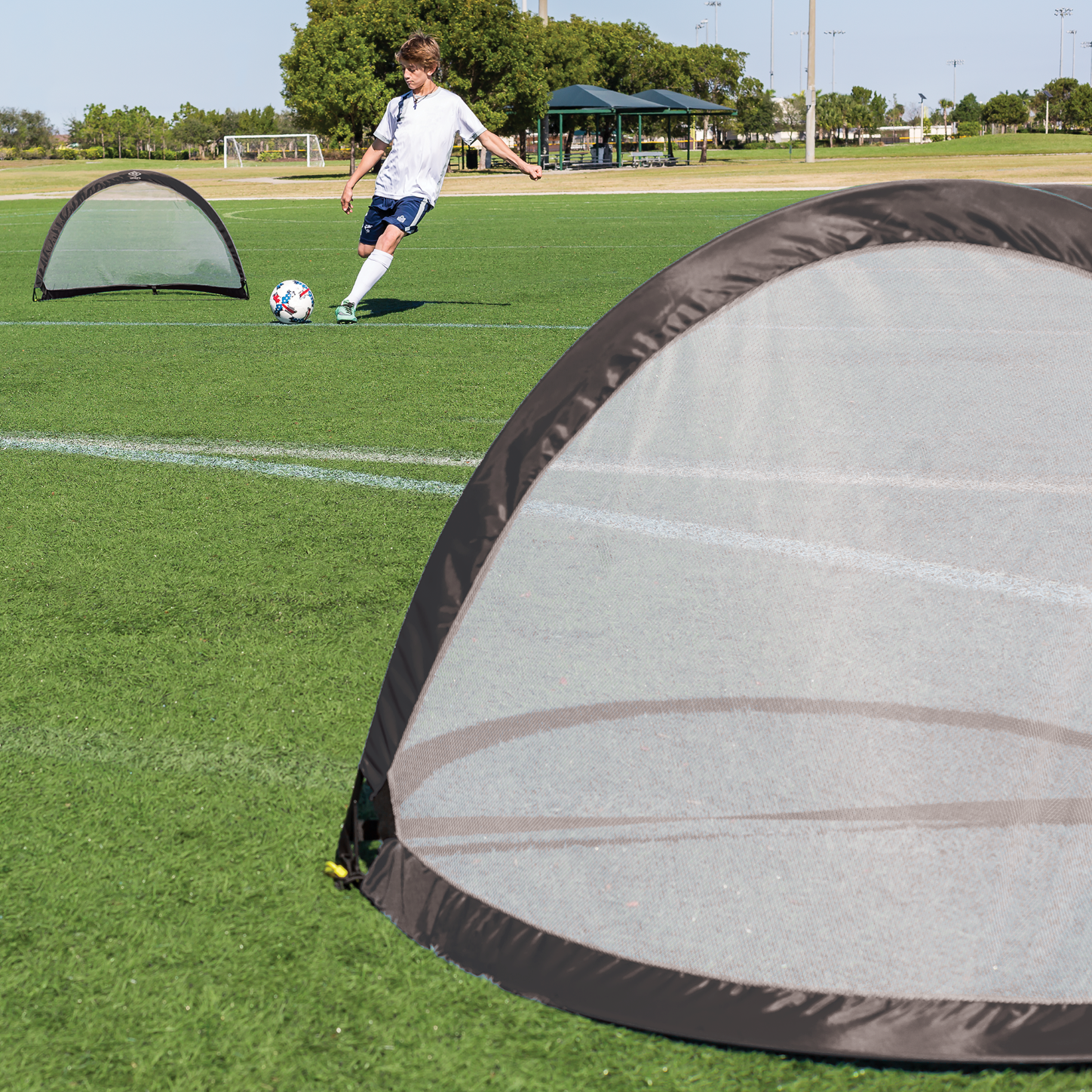 Umbro 3' x 2' Pop-up Soccer Goal Net Set - Portable 2 Goal Set with Carry Bag - image 4 of 5