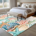 thumbnail image 4 of 8x10 Area Rugs for Living Room, Summer Ocean Non Slip Area Rugs for Kitchen Bedroom Entryway, Watercolor Coastal Coral Shell Seaweed Beige Washable Carpet Runner Rug Floor Mats for Bedroom, 4 of 8