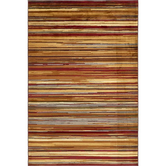Unique Loom Barista Abstrait Rayures Zone Tapis 5' x 8' Rectangulaire Multi/Beige