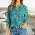 thumbnail image 2 of Business Casual Shirt Women Long Sleeve Baseball Tee Womens Women Floral TShirts Boho Tops Casual Button Neckline Shirts Blouses Long Sleeve Tee Shirts Womens Banded Bottom Shirt, 2 of 5