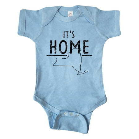 

Inktastic It s Home- State of New York Outline DIstressed Text Gift Baby Boy or Baby Girl Bodysuit