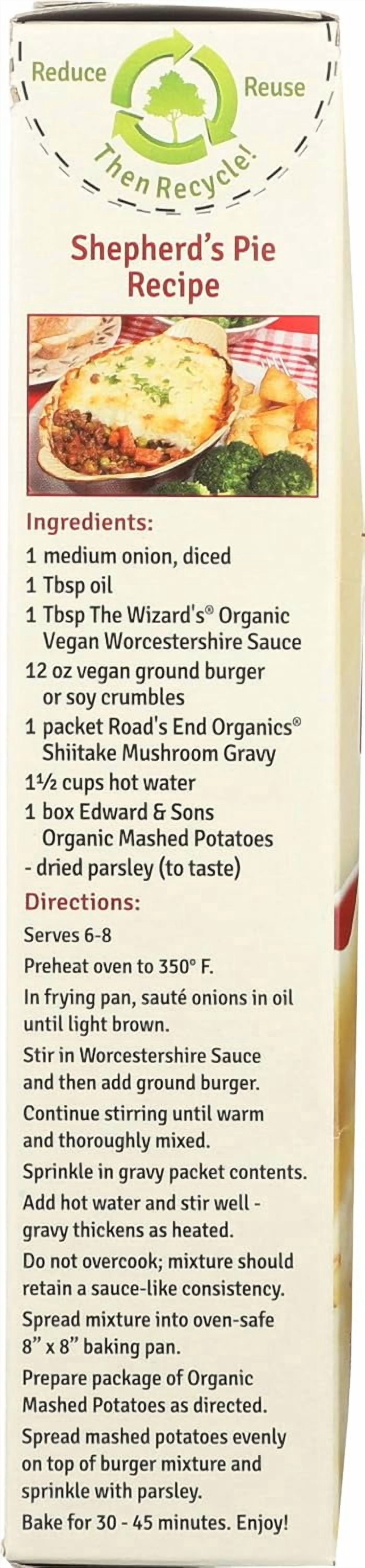 Edward and Sons Organic Mashed Potatoes - Home Style - Case of 6 - 3.5 oz.