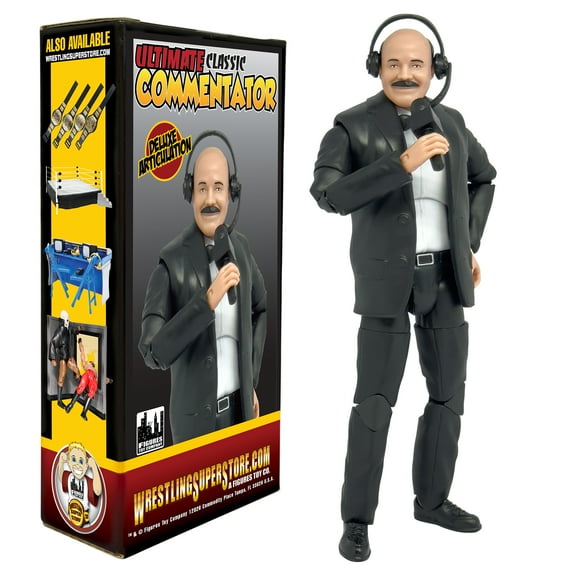Ultimate Classic Announcer Commentator With Deluxe Articulation for WWE & AEW Wrestling Action Figures