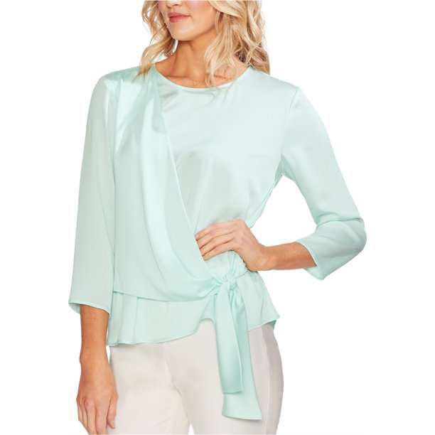 Blusa con lazo Vince Camuto para mujer azul mediana Envolver
