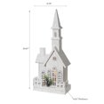 thumbnail image 2 of Led White Wooden Church With Fence 20.87", 2 of 3